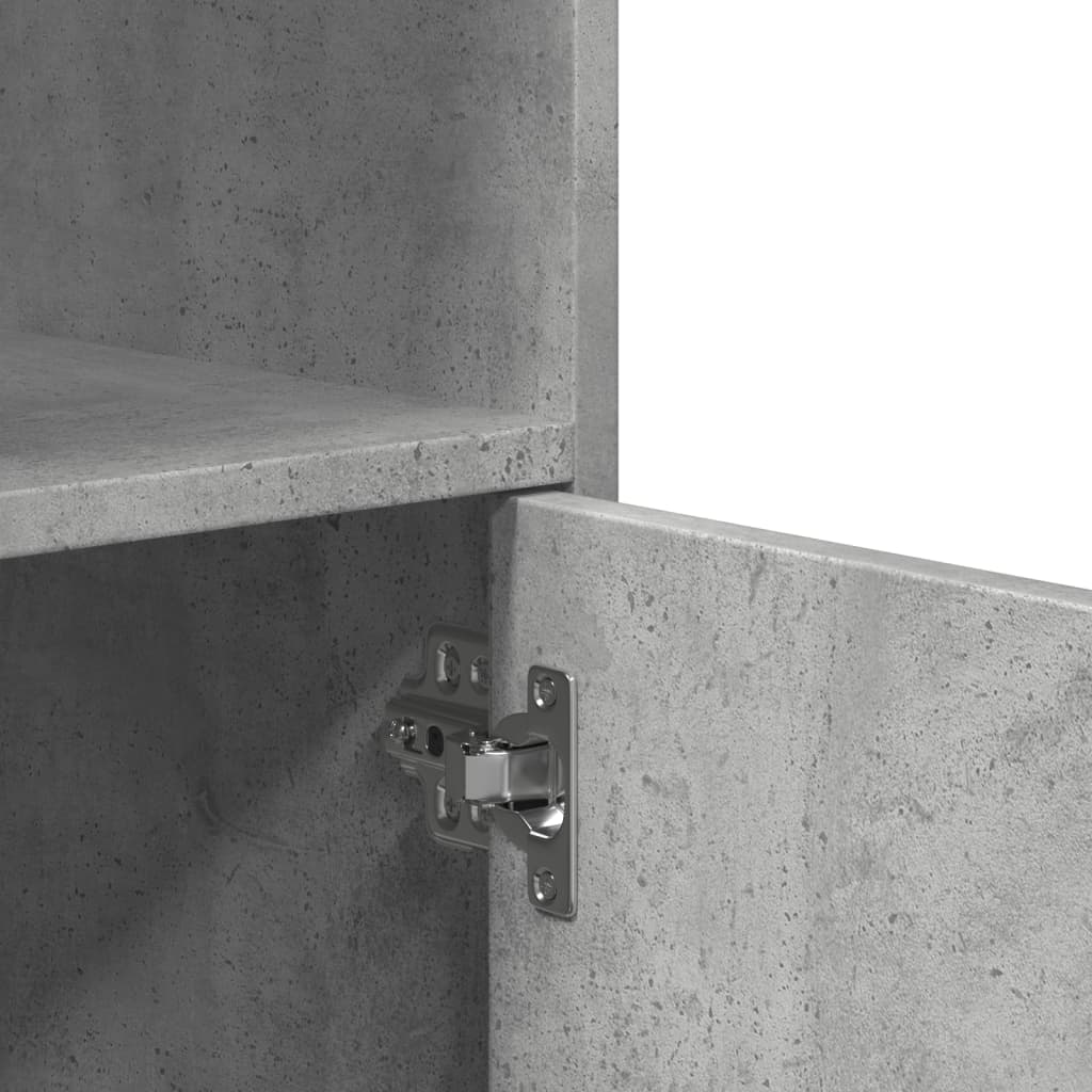 Rolling Cabinet Concrete Grey 55x40x91 cm Wood Material