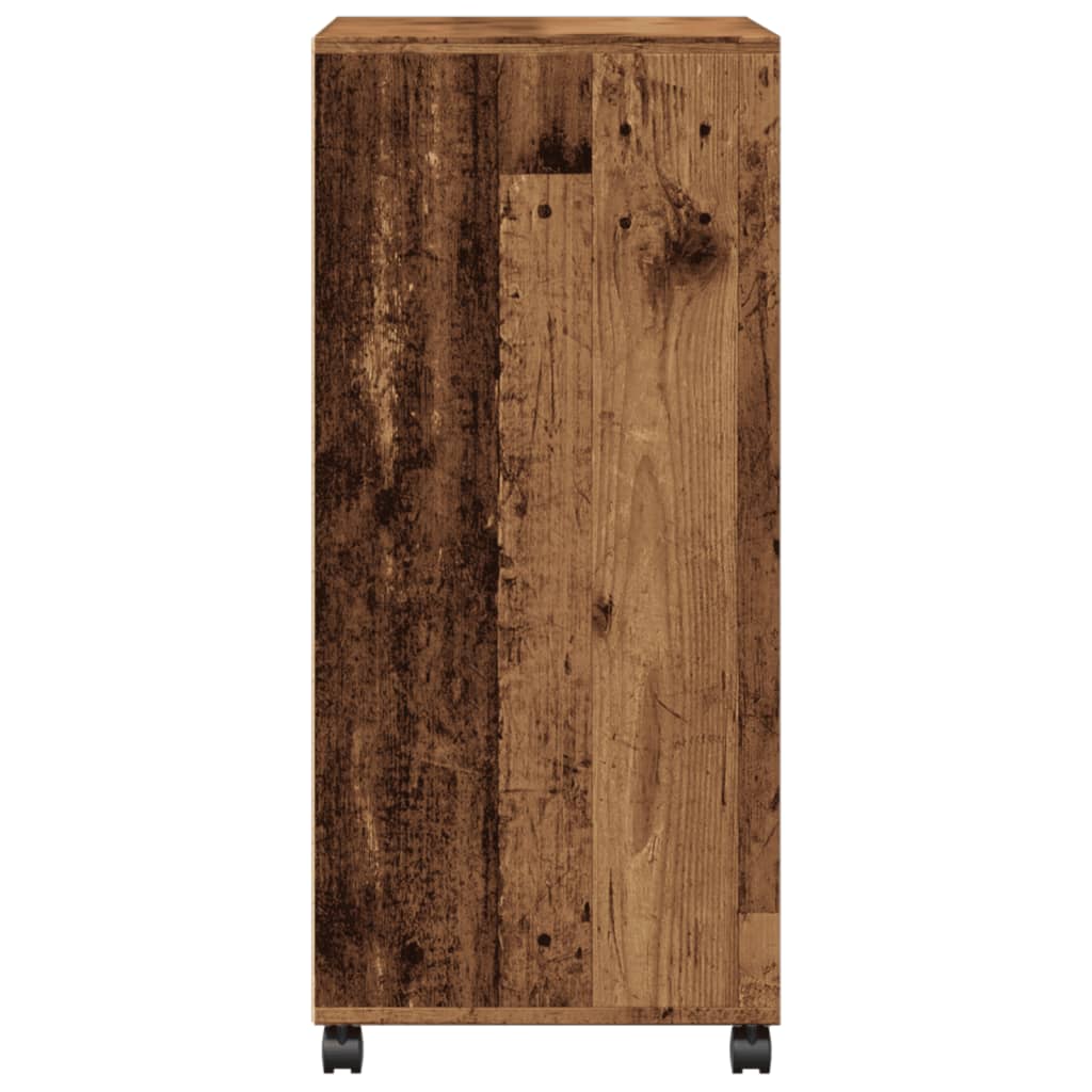 Rolling Cabinet Old Wood Look 55x40x91 cm Wood Material