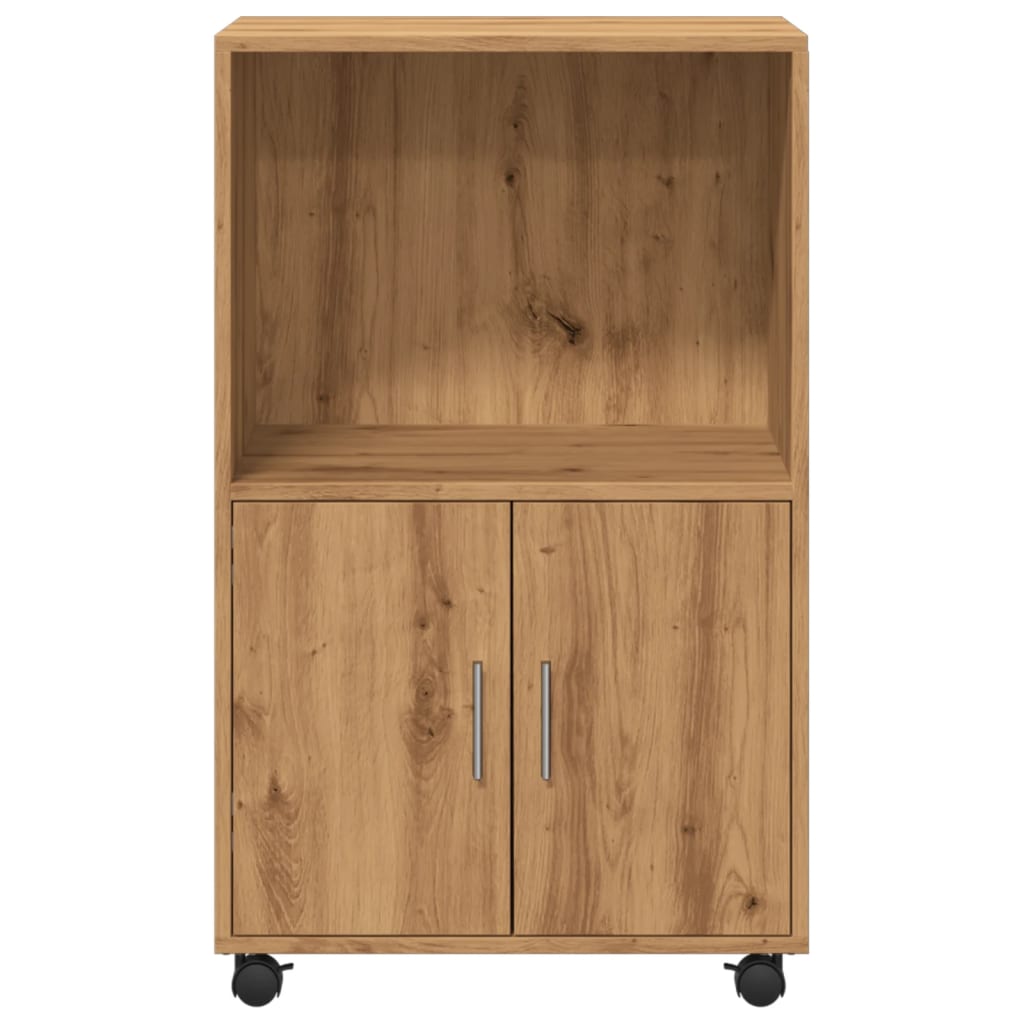 Rolling Cabinet Artisan Oak 55x40x91 cm Wood Material