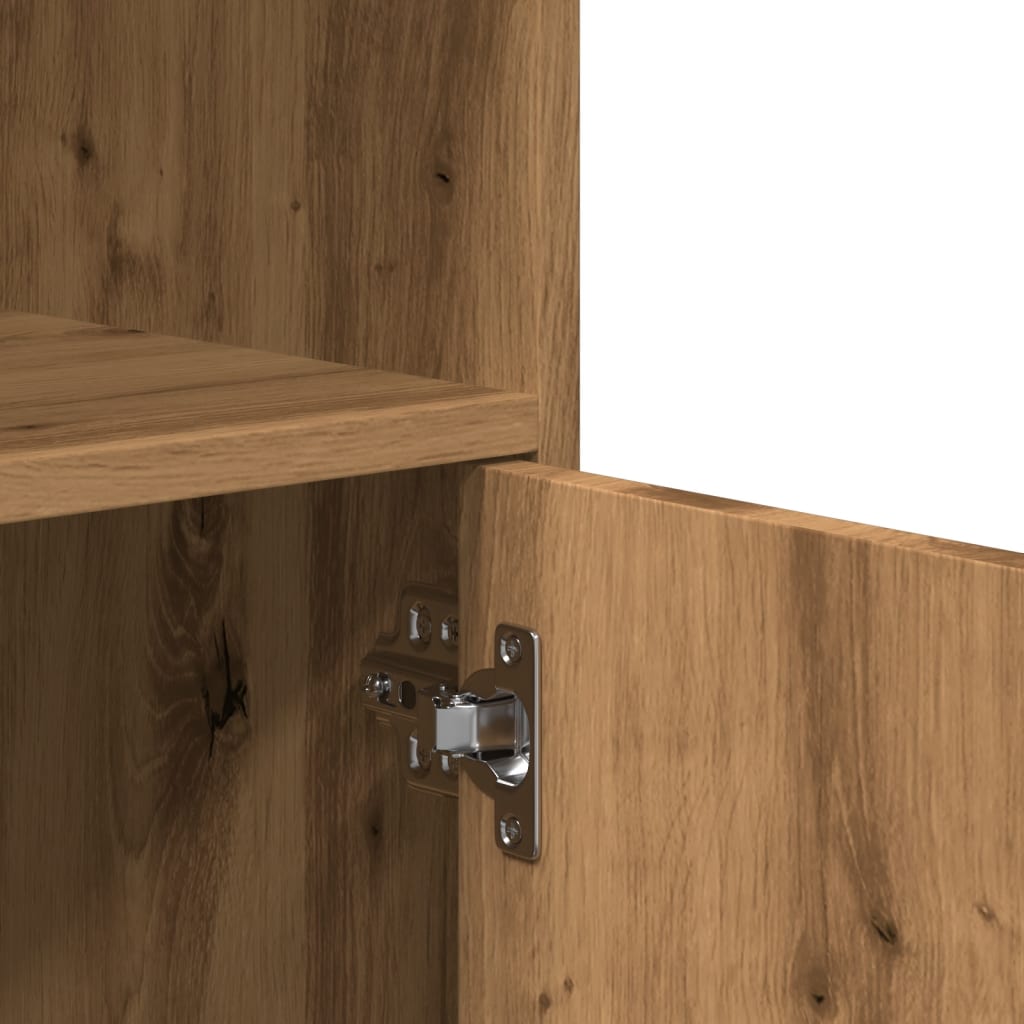 Rolling Cabinet Artisan Oak 55x40x91 cm Wood Material