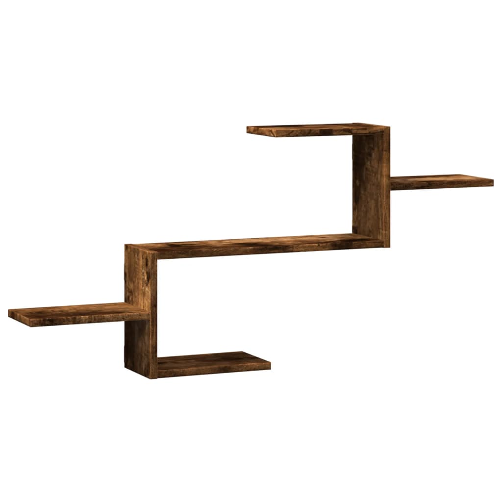 Wall shelf smoked oak 104x15x49 cm wood material