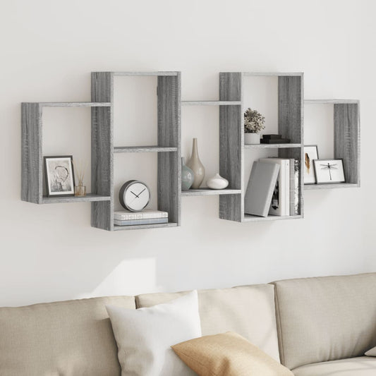 Wall shelf Grey Sonoma 159x18x65 cm wood material