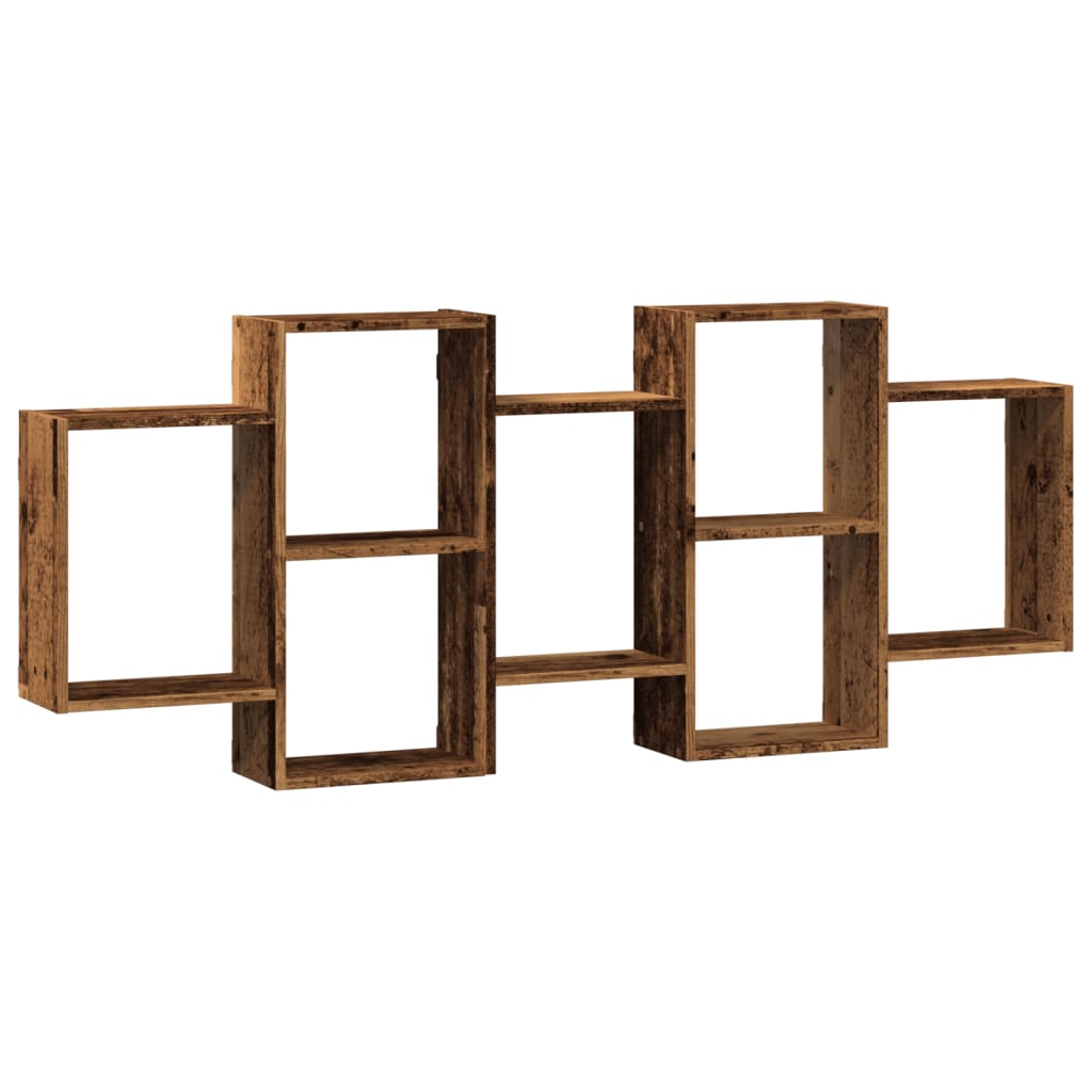 Étagère murale aspect bois de récupération 159x18x65 cm en bois