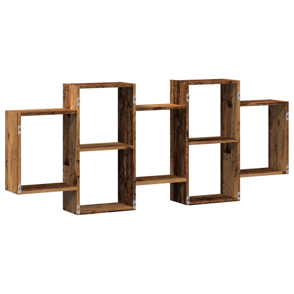 Étagère murale aspect bois de récupération 159x18x65 cm en bois