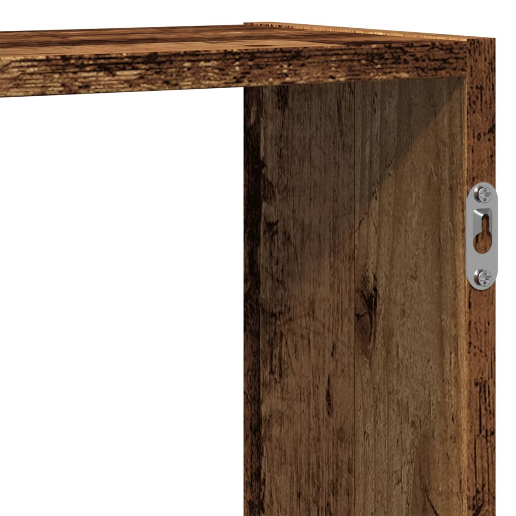 Étagère murale aspect bois de récupération 159x18x65 cm en bois