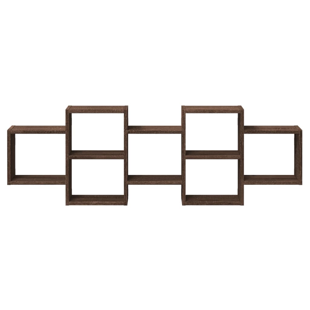 Wall shelf brown oak look 129x18x42 cm wood material