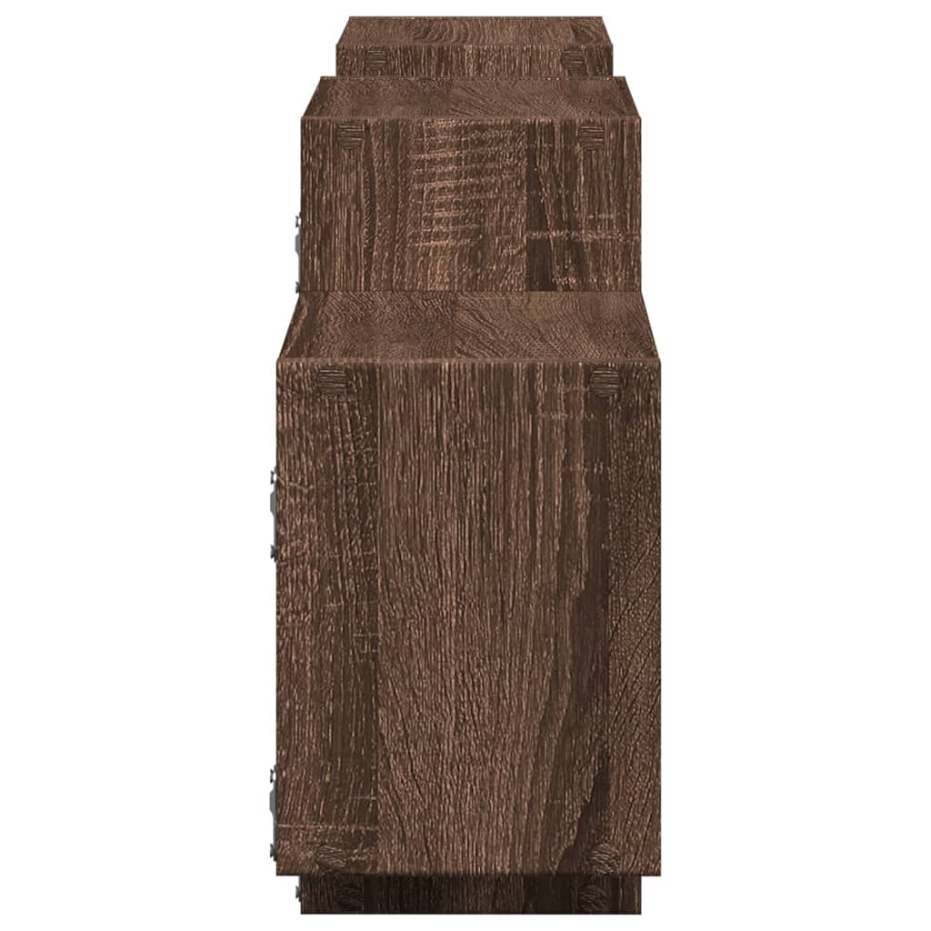 Wall shelf brown oak look 129x18x42 cm wood material