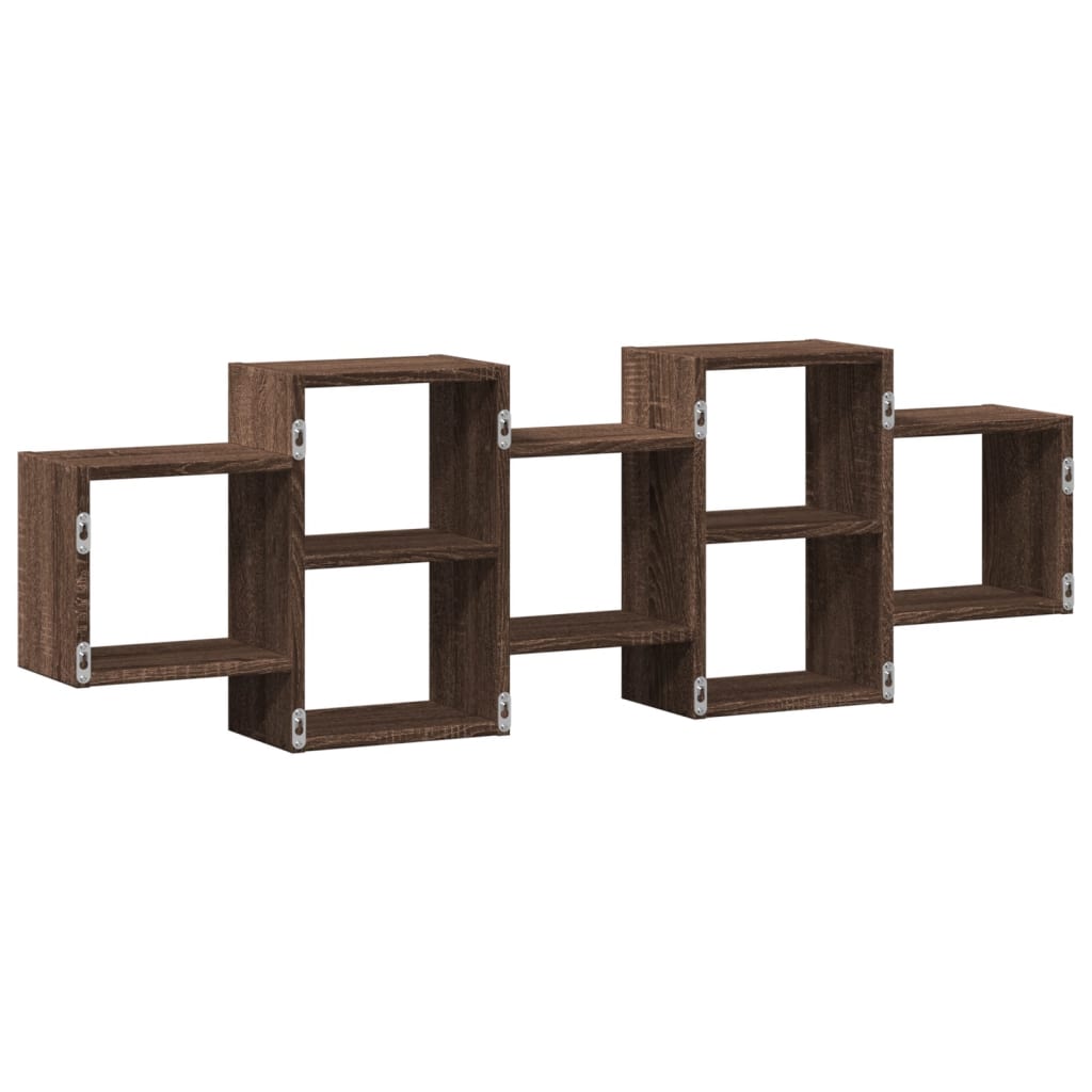 Wall shelf brown oak look 129x18x42 cm wood material