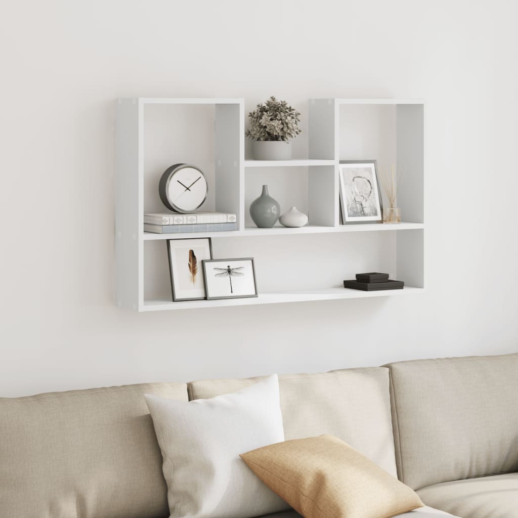 Wall Shelf White 99x15x60 cm Wood Material