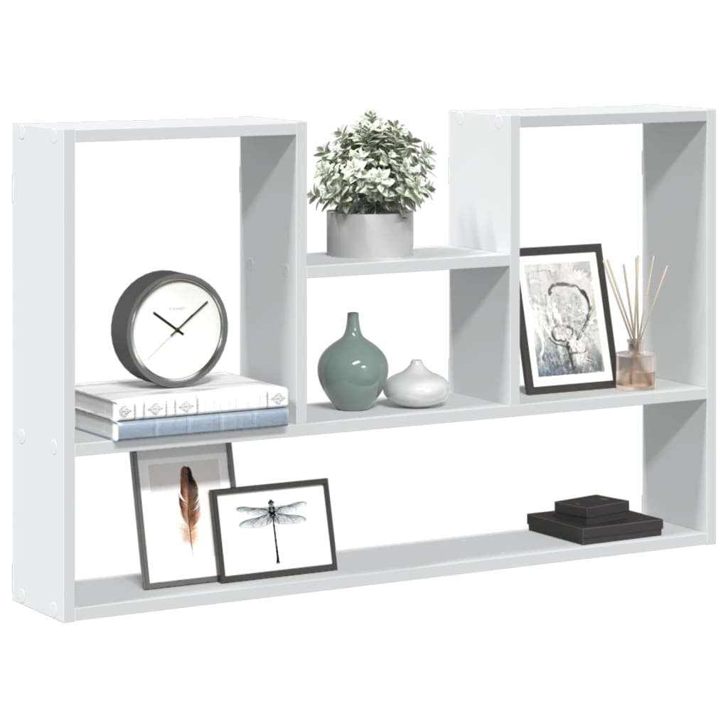 Wall Shelf White 99x15x60 cm Wood Material