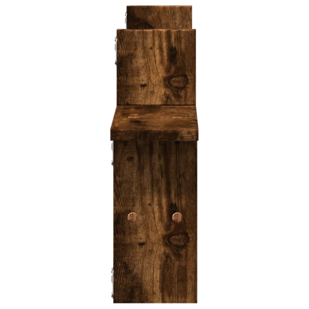 Wall shelves 2 pcs. Smoked oak 38x12x38 cm wood material