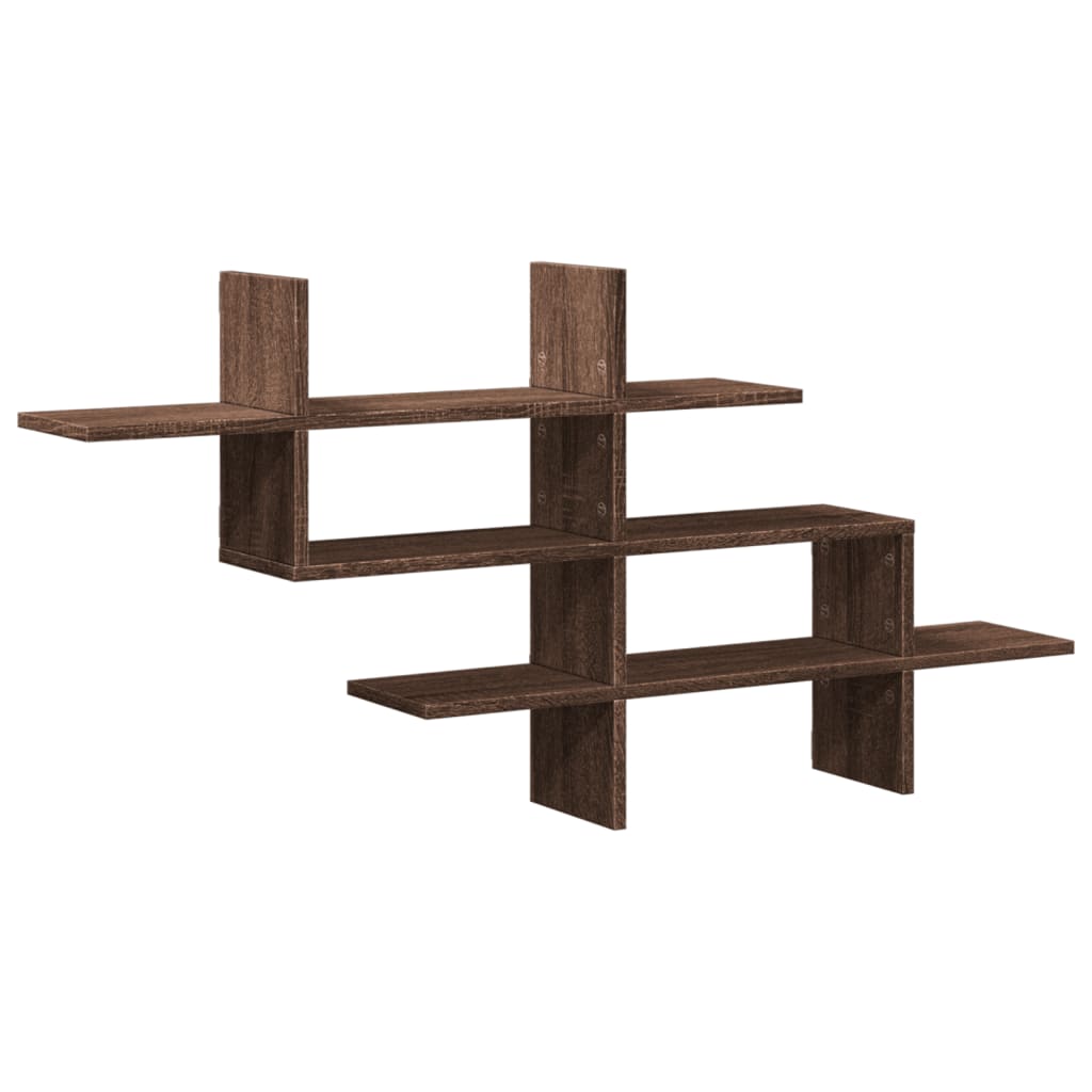Wall shelf brown oak look 124.5x18x60.5 cm wood material