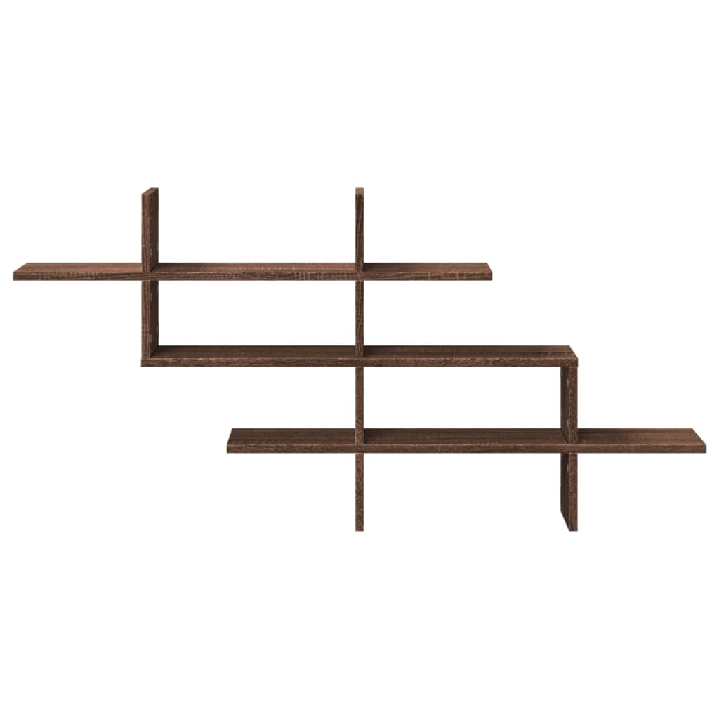 Wall shelf brown oak look 124.5x18x60.5 cm wood material