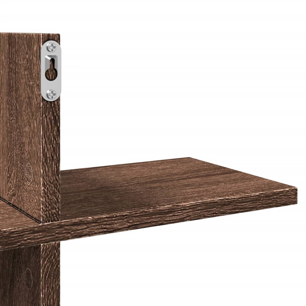 Wall shelf brown oak look 124.5x18x60.5 cm wood material