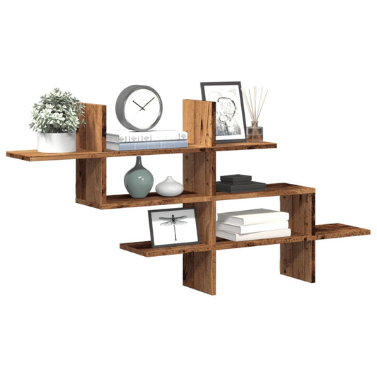 Wall shelf old wood look 124.5x18x60.5 cm wood material