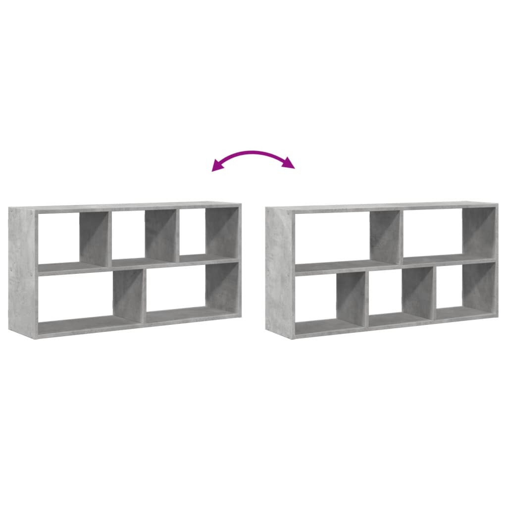 Wall shelf concrete grey 100x25x50 cm wood material
