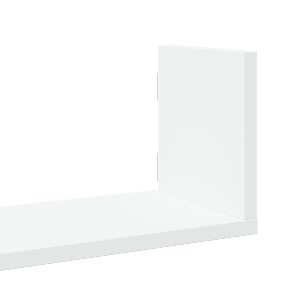 Wall shelves 3 pcs. White 80x18x18 cm wood material