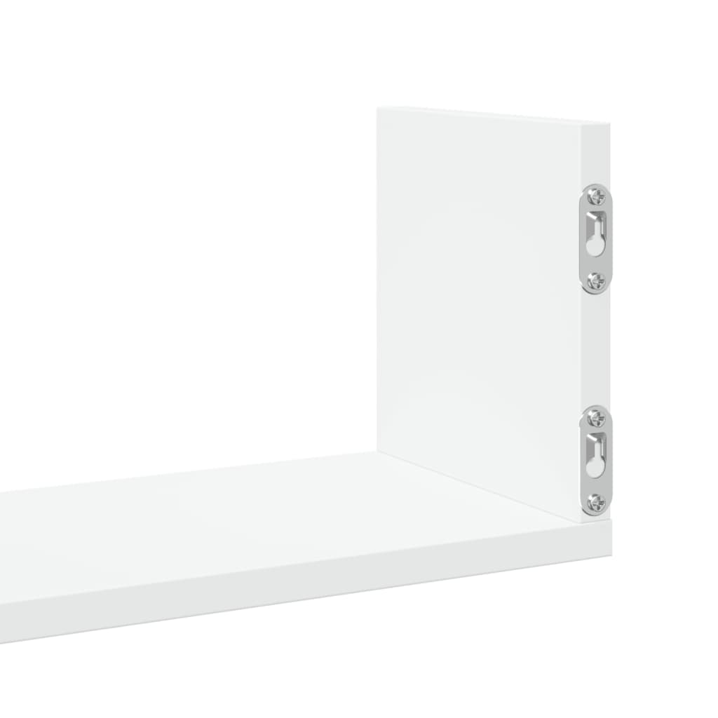 Wall shelves 3 pcs. White 80x18x18 cm wood material