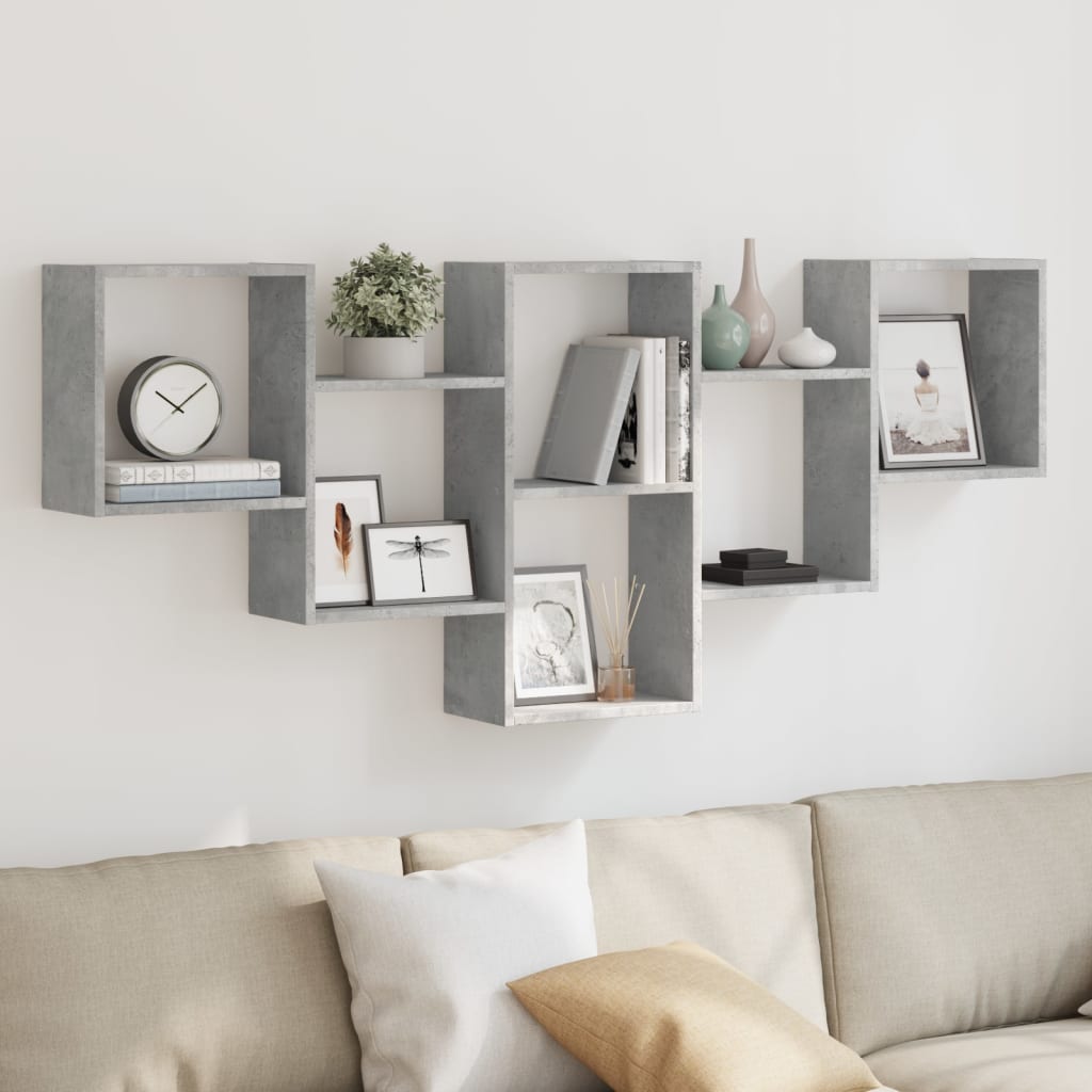 Wall shelf concrete grey 159x18x66 cm wood material