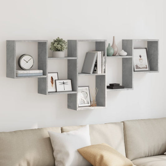 Wall shelf concrete grey 159x18x66 cm wood material