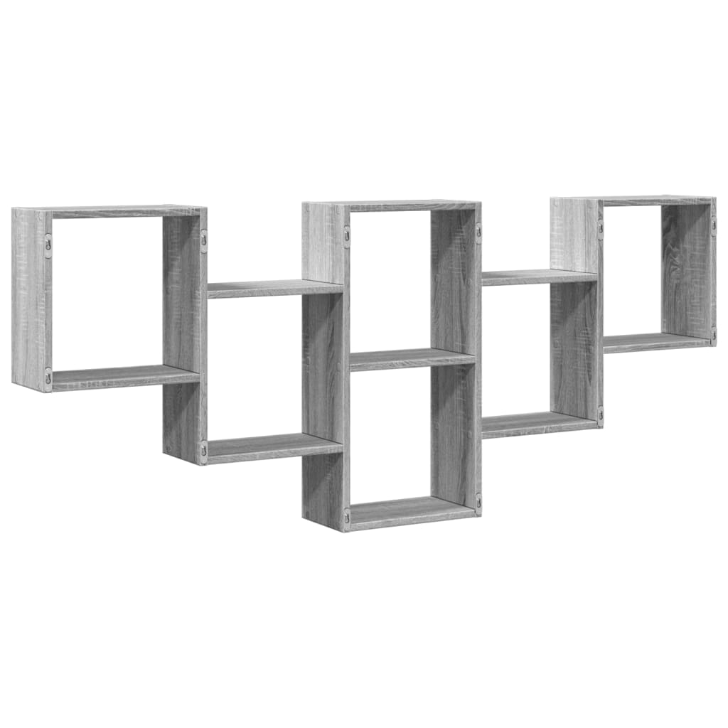 Wall shelf Grey Sonoma 159x18x66 cm wood material