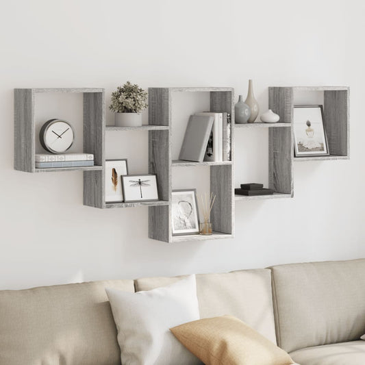 Wall shelf Grey Sonoma 159x18x66 cm wood material