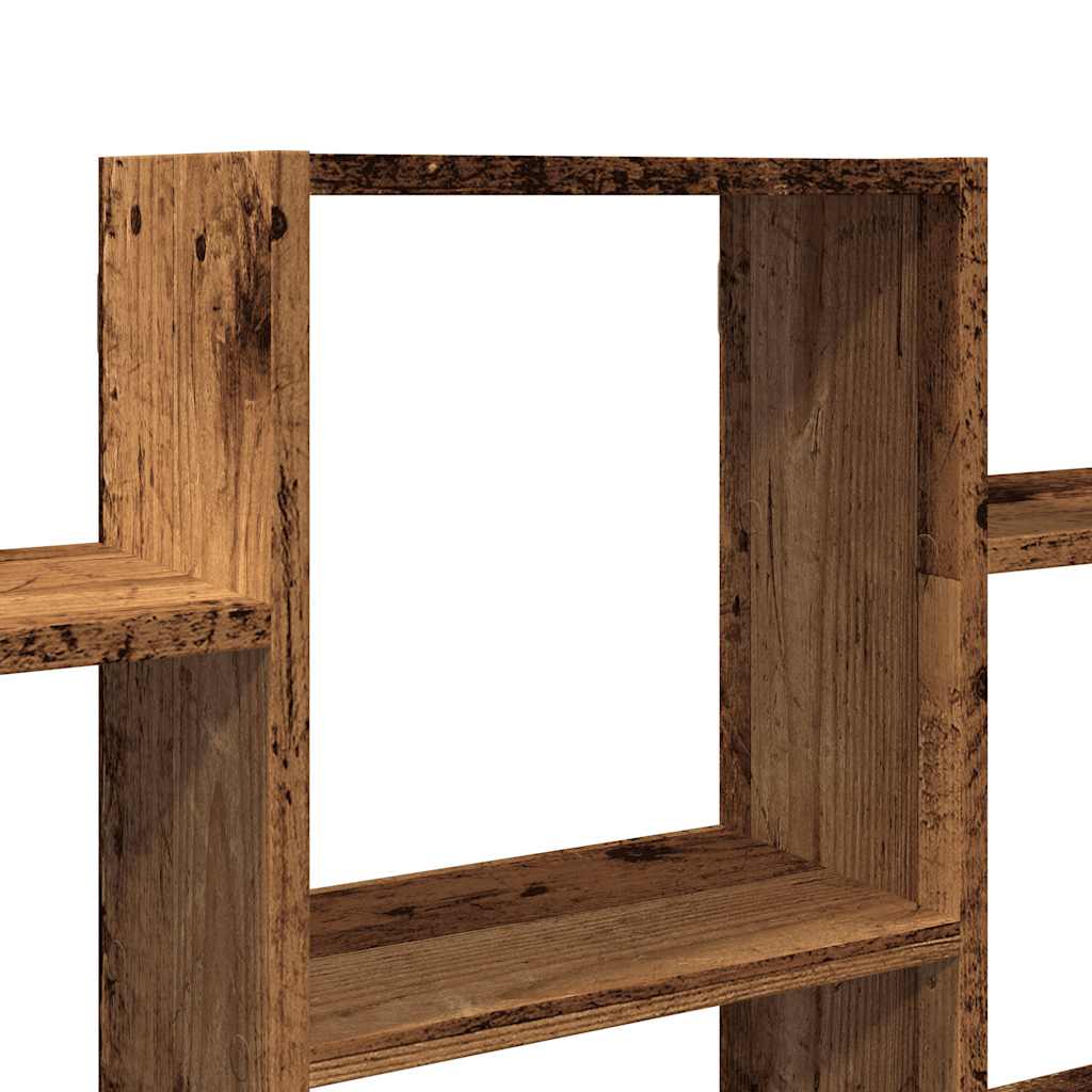 Étagère murale aspect bois de récupération 159x18x66 cm matériau bois