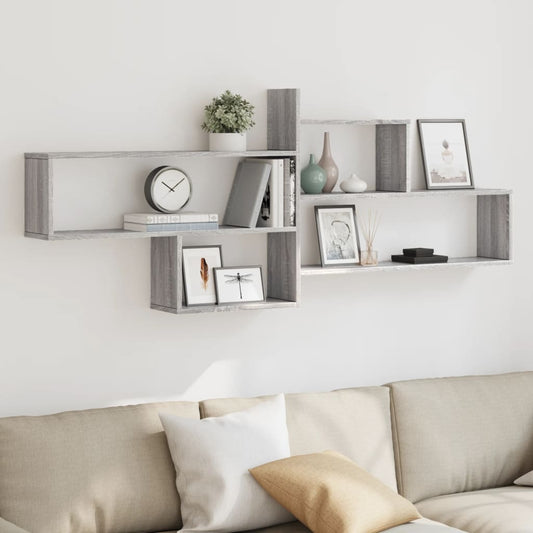 Wall shelf Grey Sonoma 167.5x18x68 cm wood material