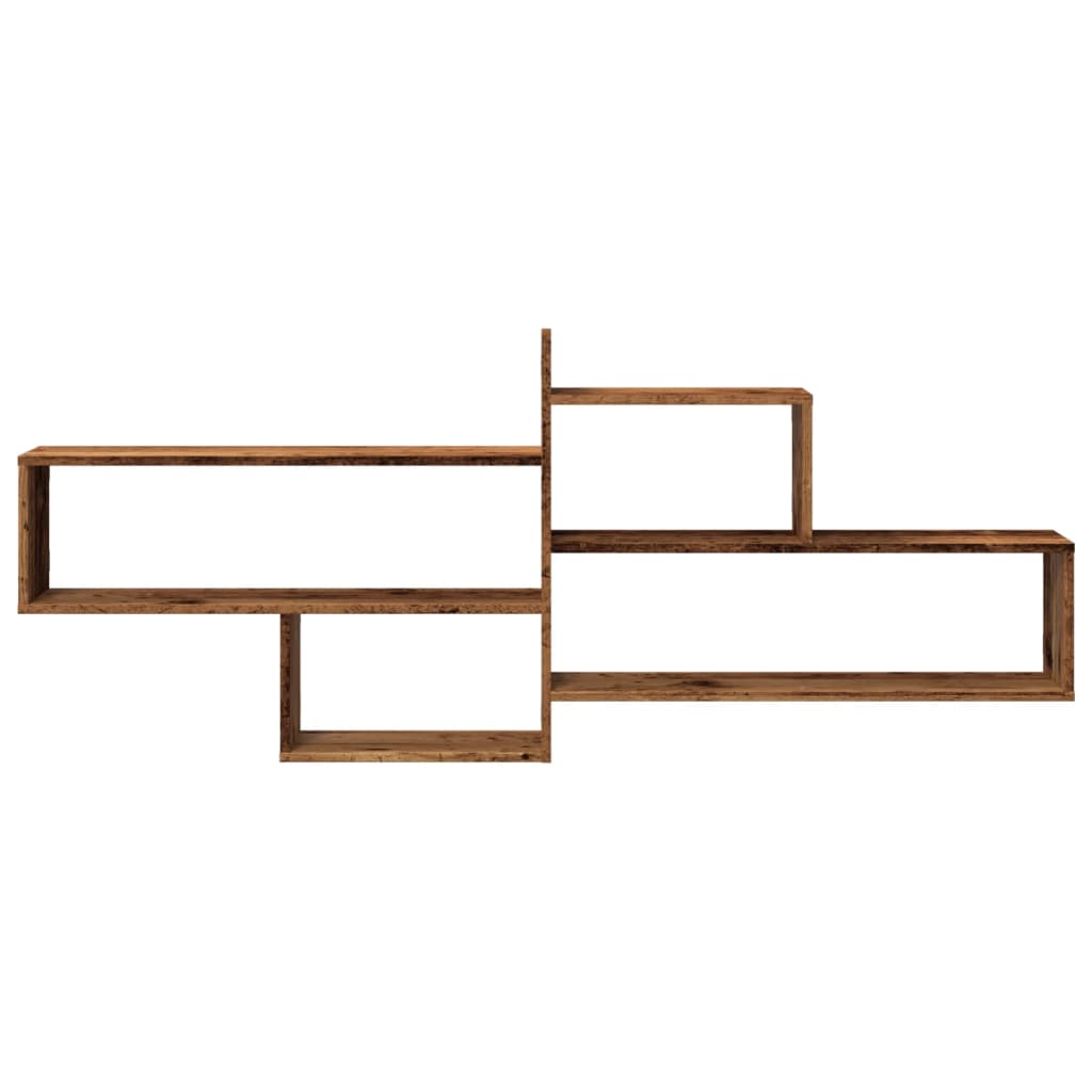 Wall shelf reclaimed wood look 167.5x18x68 cm wood material