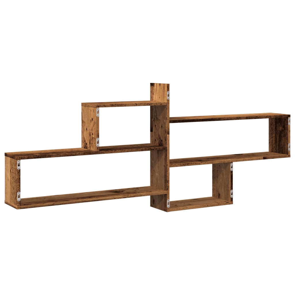 Wall shelf reclaimed wood look 167.5x18x68 cm wood material