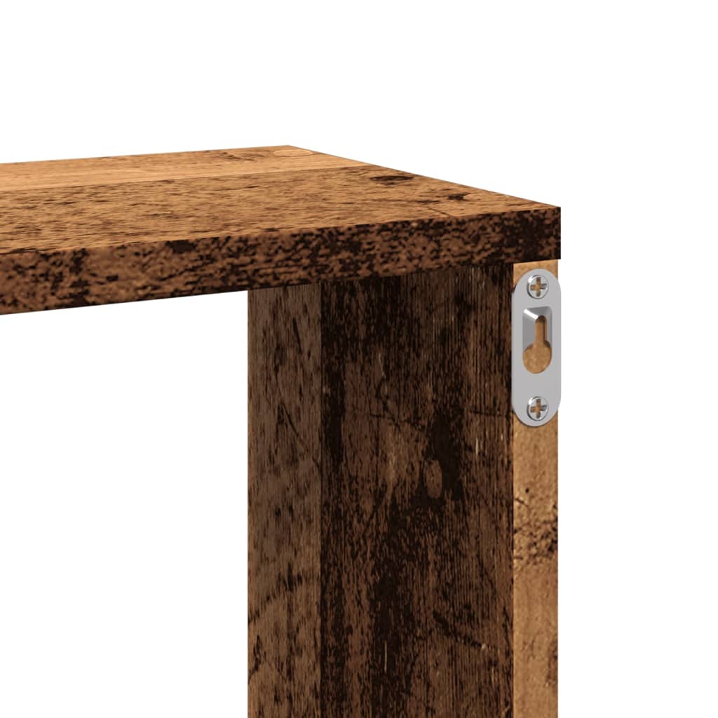 Wall shelf reclaimed wood look 167.5x18x68 cm wood material