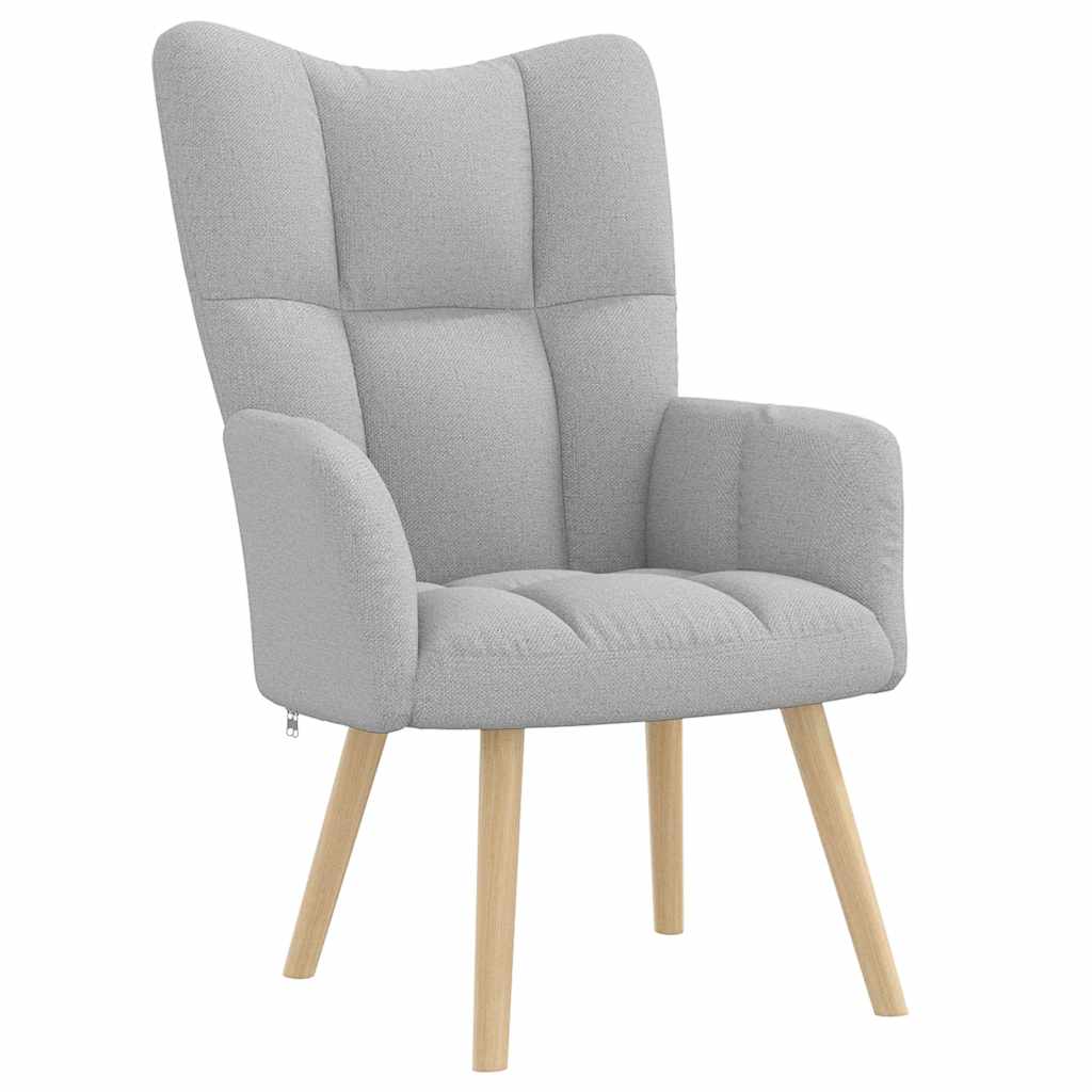 Relaxsessel mit Fußhocker Wolkengrauer Stoff