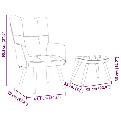 Relaxsessel mit Hocker Schwarz Stoff