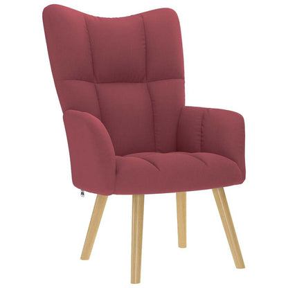 Relaxsessel mit Hocker Weinrot Stoff