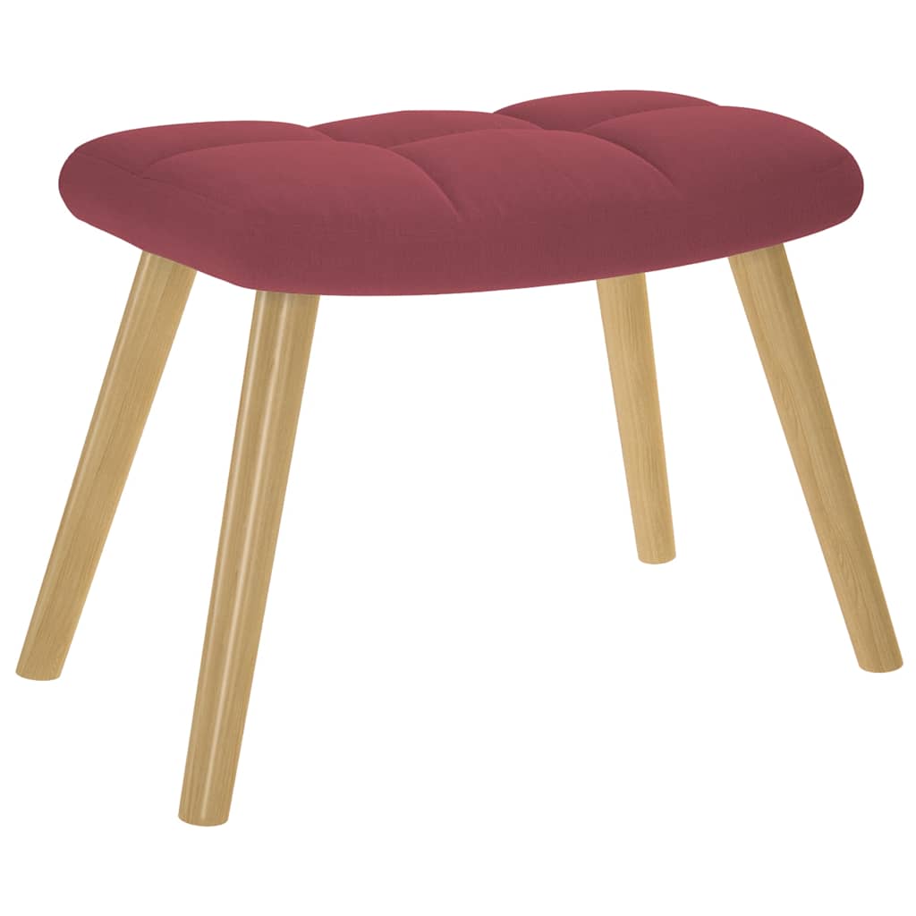 Relaxsessel mit Hocker Weinrot Stoff