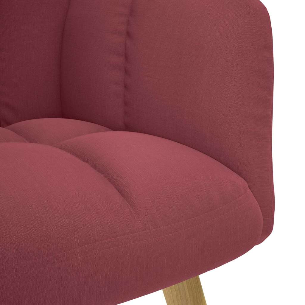 Relaxsessel mit Hocker Weinrot Stoff