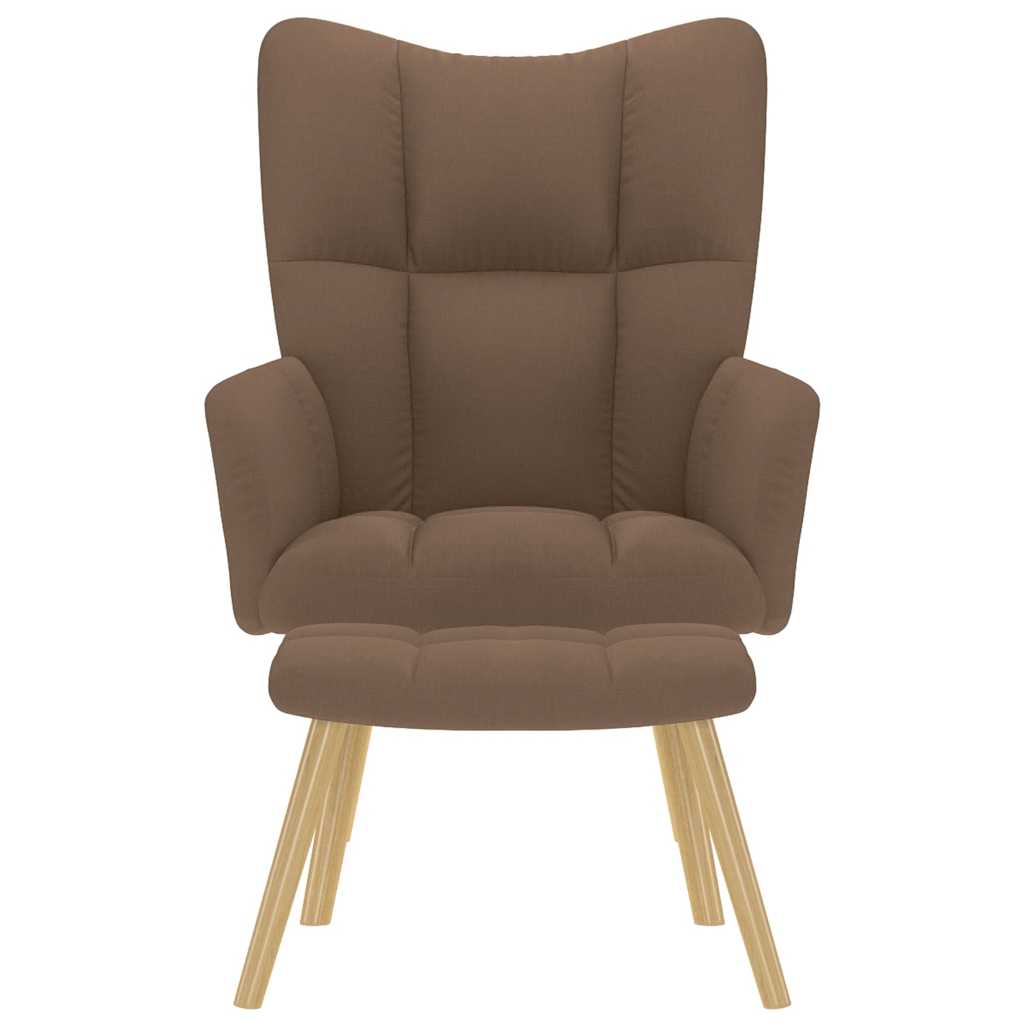 Relaxsessel mit Hocker Braun Stoff