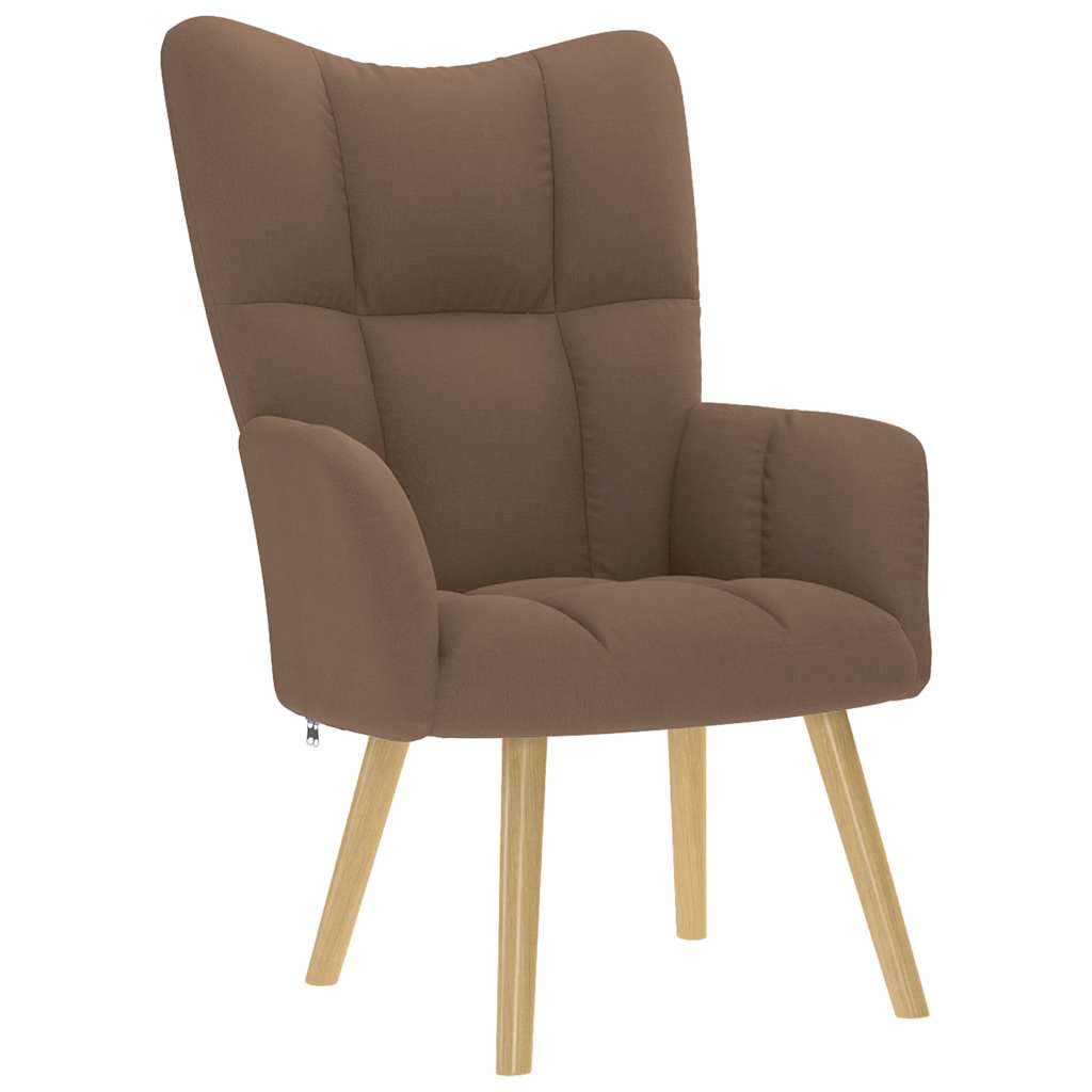 Relaxsessel mit Hocker Braun Stoff