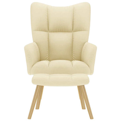 Relaxsessel mit Hocker Creme Stoff