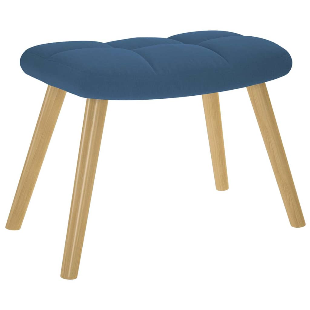 Relaxsessel mit Hocker Blau Stoff