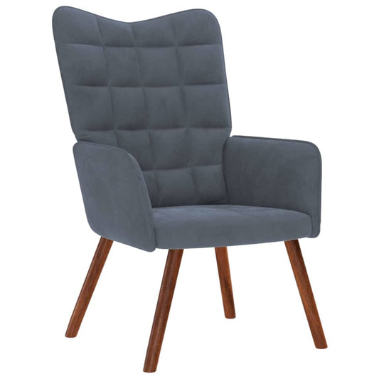 Fauteuil relax en velours gris foncé