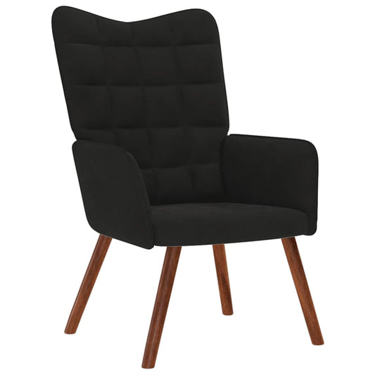 Fauteuil inclinable en velours noir