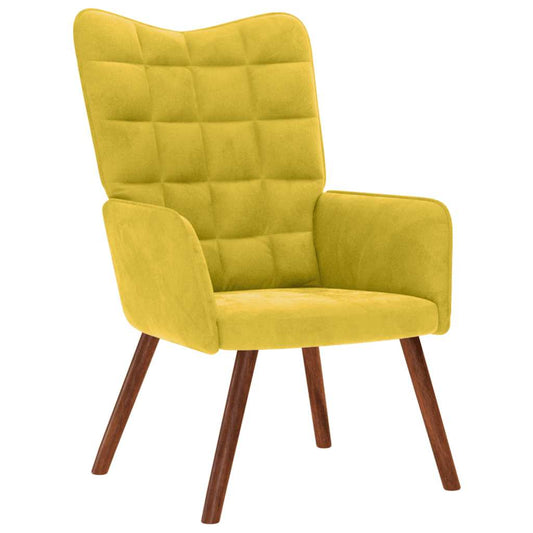 Fauteuil inclinable en velours jaune