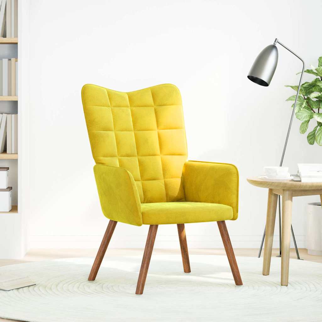 Fauteuil inclinable en velours jaune