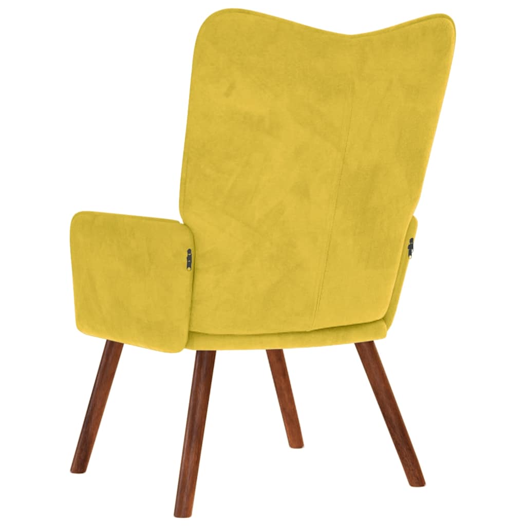 Fauteuil inclinable en velours jaune