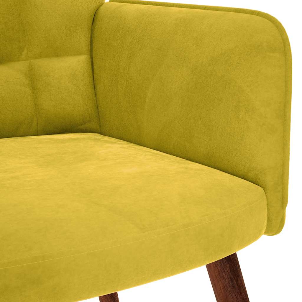 Fauteuil inclinable en velours jaune