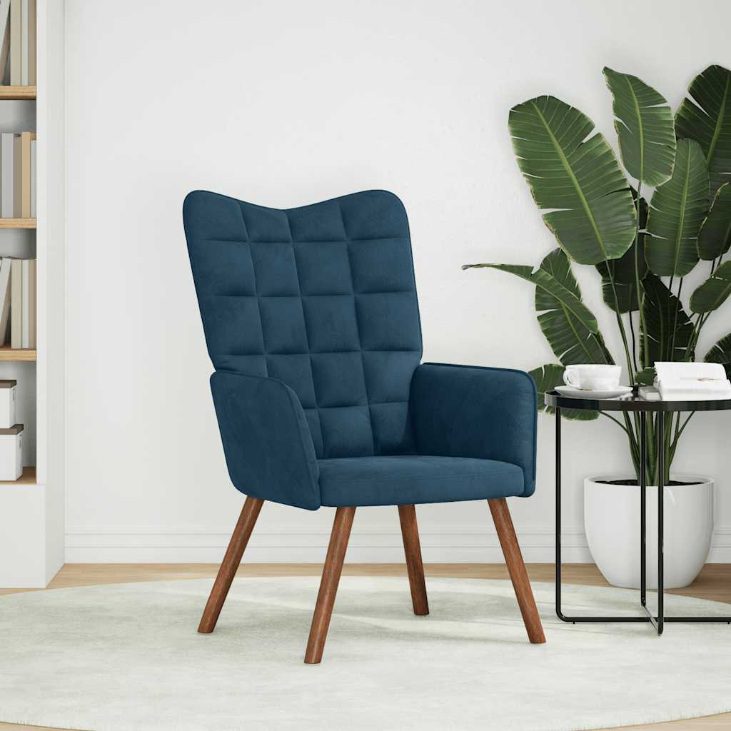 Relaxsessel Blau Samt