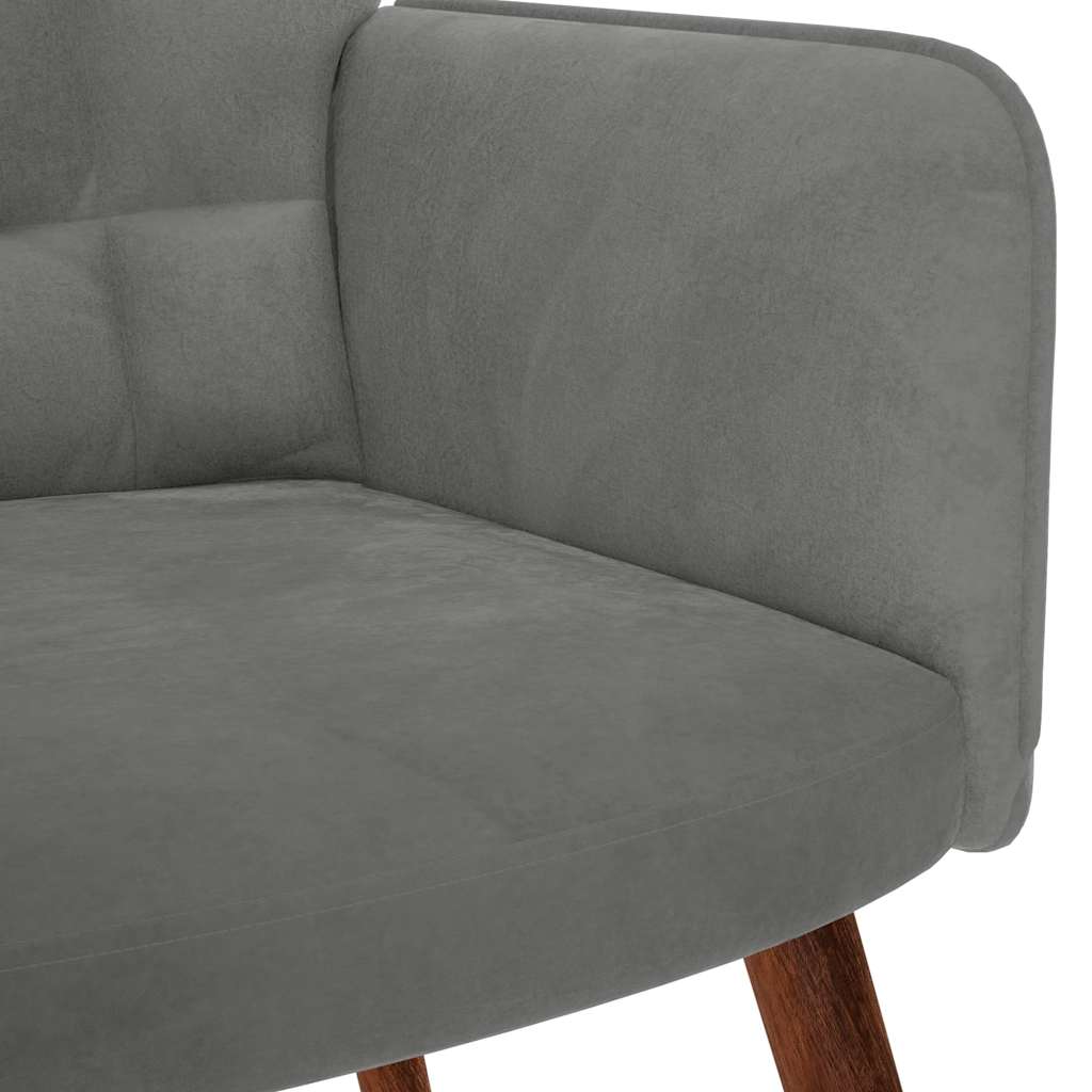 Relaxsessel mit Hocker Dunkelgrau Samt