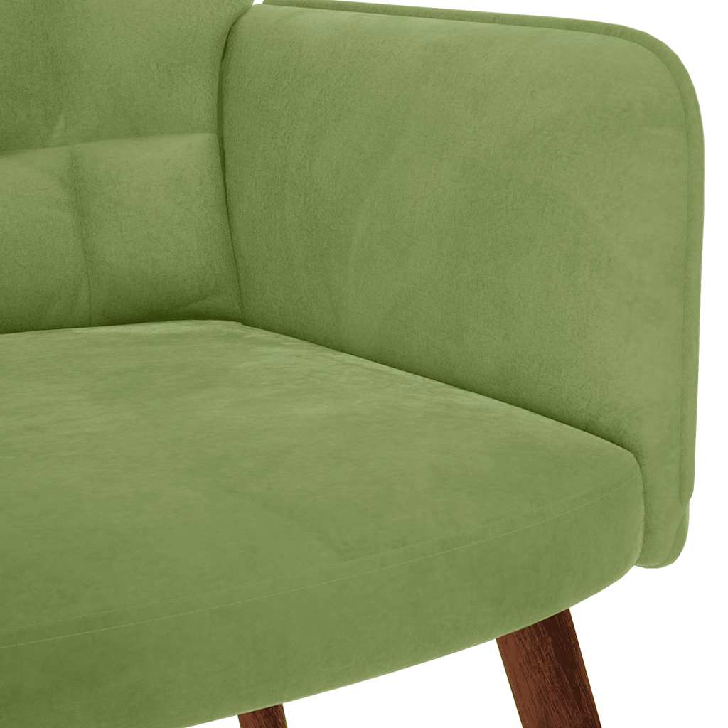 Relaxsessel mit Hocker Hellgrün Samt