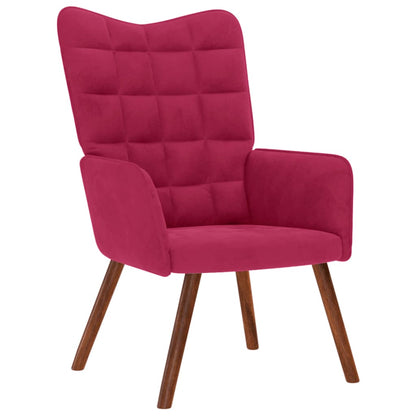 Relaxsessel mit Hocker Weinrot Samt